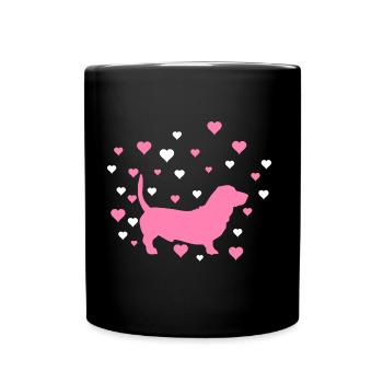 Dackel - Tasse einfarbig - Schwarz - Vorne