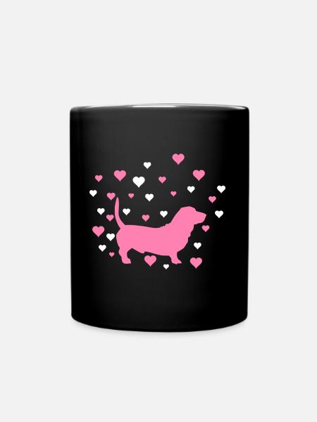 Dackel - Tasse einfarbig - Schwarz