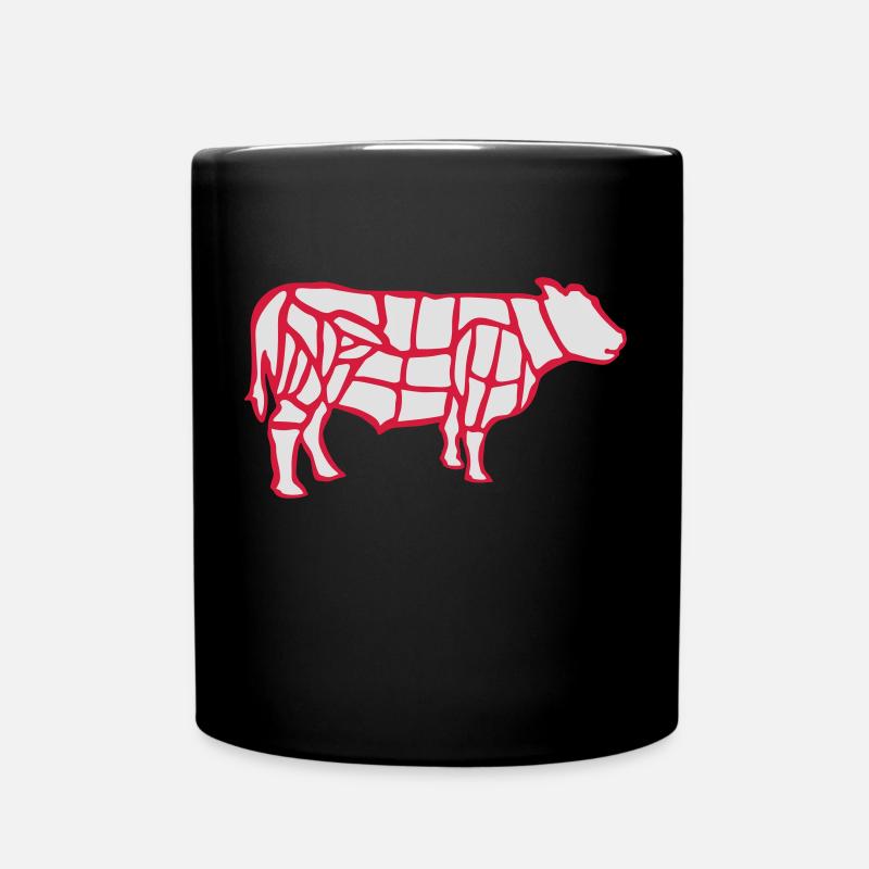 Beef Barbecue cow - Full Colour Mug - black