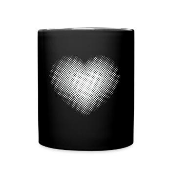 Le cœur blanc - Mug uni - noir - Devant