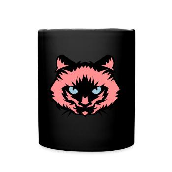 chat tete animal domestique 610 - Mug uni - noir - Devant