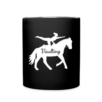 Voltigieren - Pferd - Pferdesport - Volti - Tasse einfarbig - Schwarz - Vorne