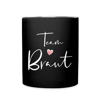 Team Braut Herz Junggesellinnenabschied Geschenk - Tasse einfarbig - Schwarz - Vorne