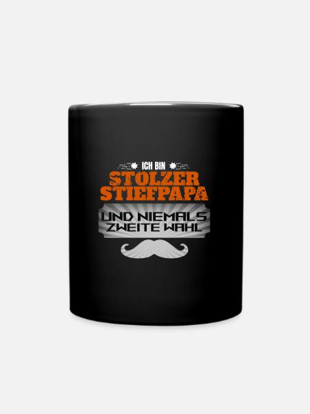 Stiefpapa Stiefvater Papa| Vatertag Geschenk - Tasse einfarbig - Schwarz