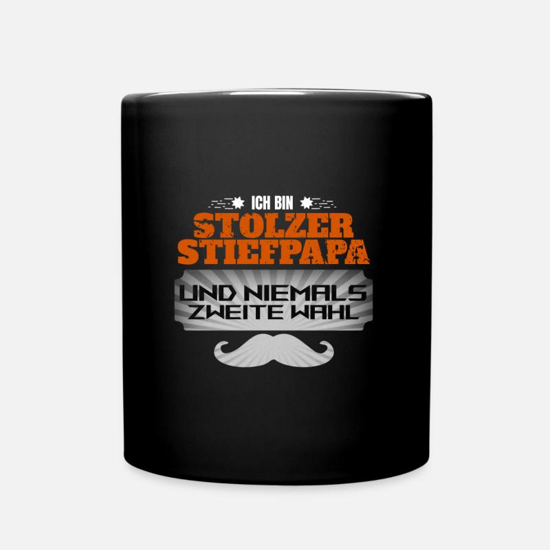 Stiefpapa Stiefvater Papa| Vatertag Geschenk - Tasse einfarbig - Schwarz