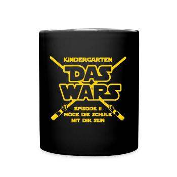 Schulbeginn, Schulanfang, Einschulung, ABC Schütze - Tasse einfarbig - Schwarz - Vorne