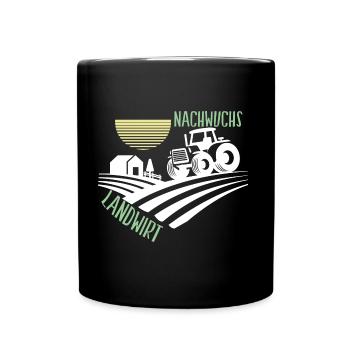 Traktor Nachwuchs Landwirt Landwirtschaft Geschenk - Tasse einfarbig - Schwarz - Vorne