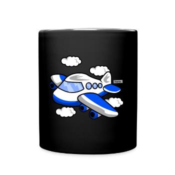 Airplane HARIZ car kid boy - Full Colour Mug - black - Front