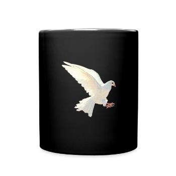 Brieftaube seitlich, tolle Vogelmotive - Tasse einfarbig - Schwarz - Vorne