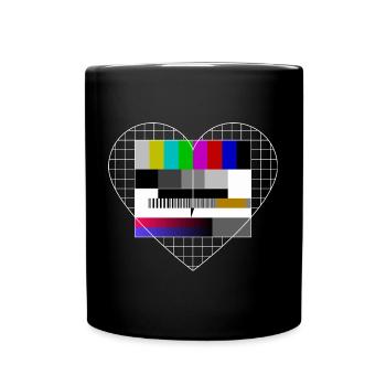 TEST IMAGE en forme de coeur | J'aime les années 80 et 90 - Mug uni - noir - Devant