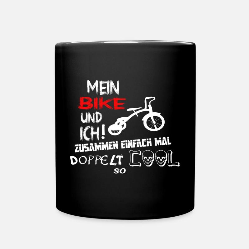 Fahrrad Radfahrer - Tasse einfarbig - Schwarz