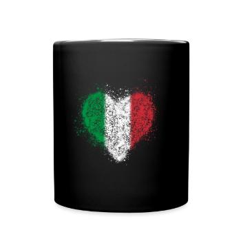 Heart Italian flag vintage - Full Colour Mug - black - Front