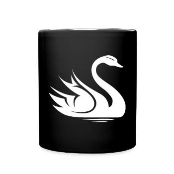 Swan Symbol Illustration Water Lake Nature Animals - Full Colour Mug - black - Front