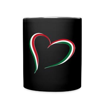 drapeau coeur italie - Mug uni - noir - Devant