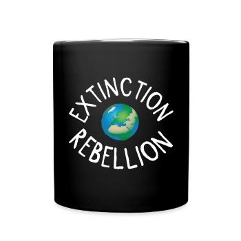 Extinction Rebellion Planet Erde weiss - Tasse einfarbig - Schwarz - Vorne