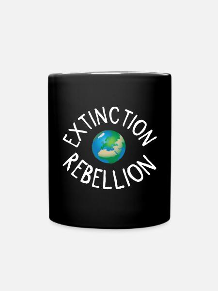 Extinction Rebellion Planet Erde weiss - Tasse einfarbig - Schwarz