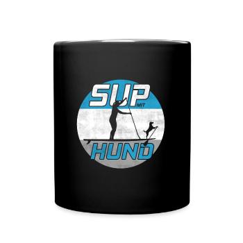 SUP avec chien - Stand Up Paddle Paddling iSUP - Mug uni - noir - Devant