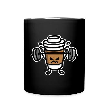 Strong coffee - lift workout - Mug uni - noir - Devant