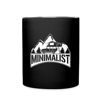 MINIMALIST Geschenk für Camper mit Dachzelt Natur - Tasse einfarbig - Schwarz - Vorne