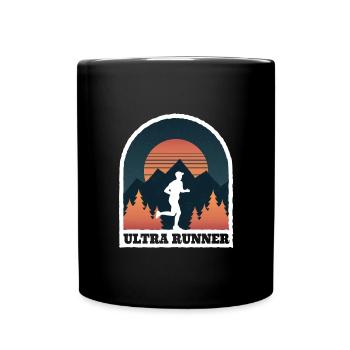 Ultralauf "Ultra Runner" Geschenk für Ultraläufer - Tasse einfarbig - Schwarz - Vorne