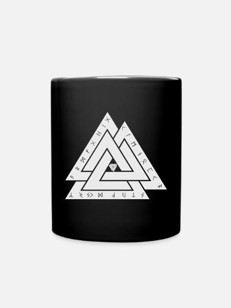Valknut Wikinger Symbol - Tasse einfarbig - Schwarz