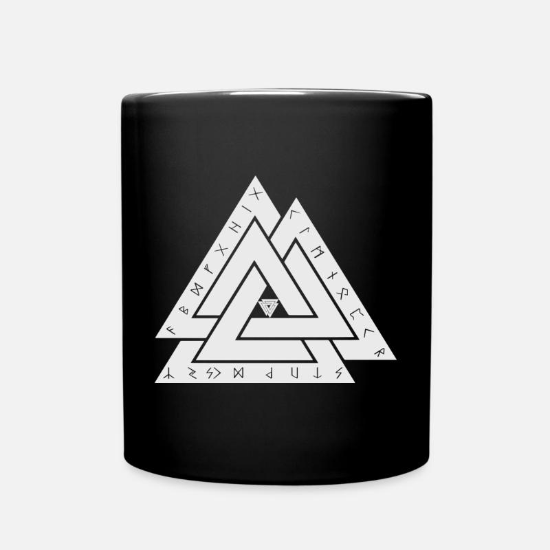 Valknut Wikinger Symbol - Tasse einfarbig - Schwarz