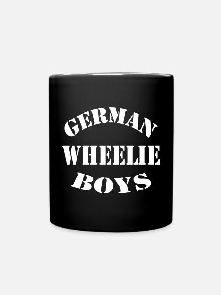German Wheelie Boys Bike Stunts Design - Tasse einfarbig - Schwarz