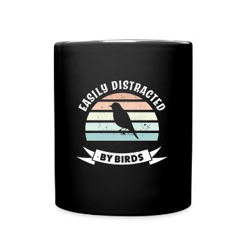 Facilement distrait par les oiseaux - Observation des oiseaux Birder - Mug uni - noir - Devant