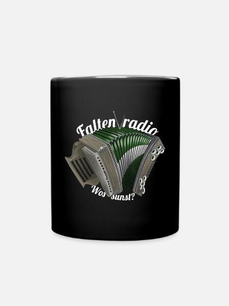 Faltenradio | ZiachON! - Tasse einfarbig - Schwarz