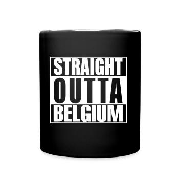 Direkt aus Belgien - Tasse einfarbig - Schwarz - Vorne