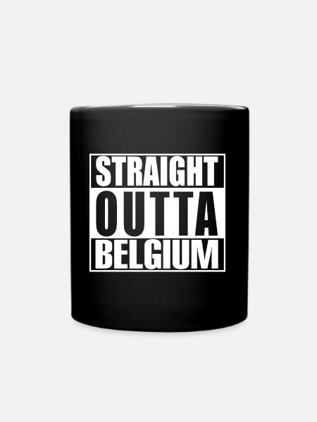 Straight outta Belgium - Full Colour Mug - black