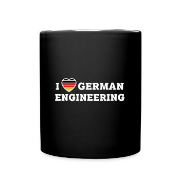 Ich liebe deutsche Ingenieurskunst Geschenk für Deutschland Autofan - Tasse einfarbig - Schwarz - Vorne
