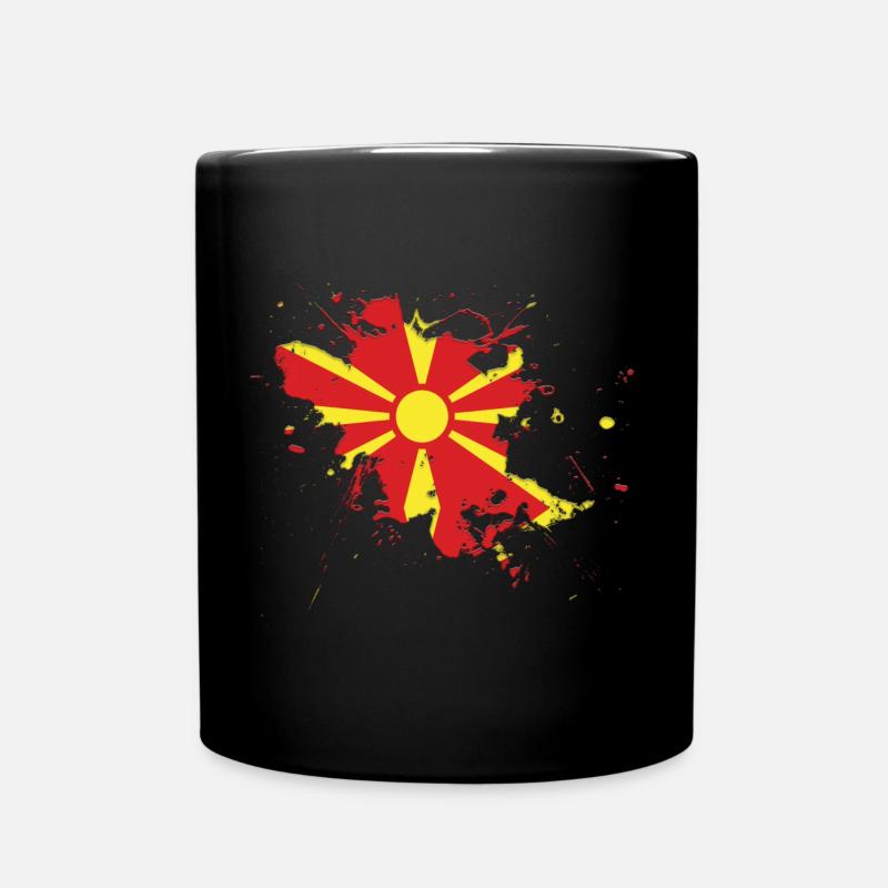 Drapeau de la Macédoine du Nord Macédoine comme une touche de couleur - Mug uni - noir