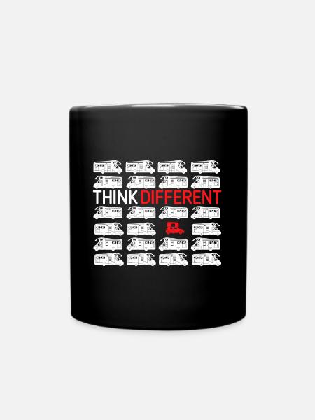 Think Different "Dachzelt Edition" Camper Camping - Tasse einfarbig - Schwarz