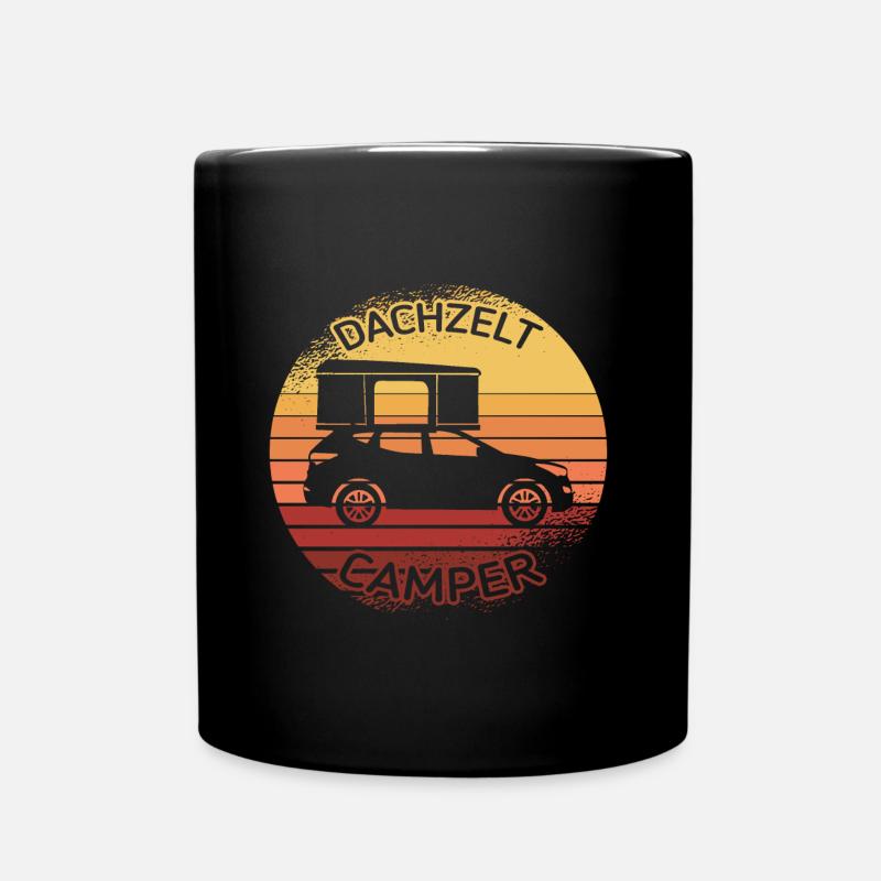 Dachzelt Camper Geschenk Camping - Tasse einfarbig - Schwarz