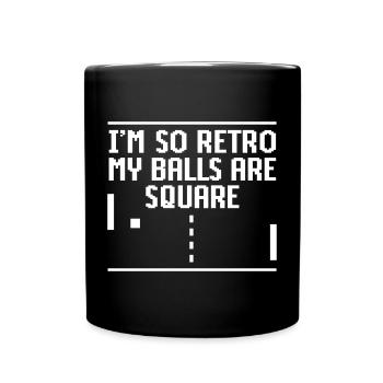 I'm so retro my balls are square video games - Full Colour Mug - black - Front