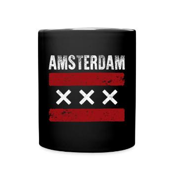 Amsterdam Grunge XXX Bar - Full Colour Mug - black - Front