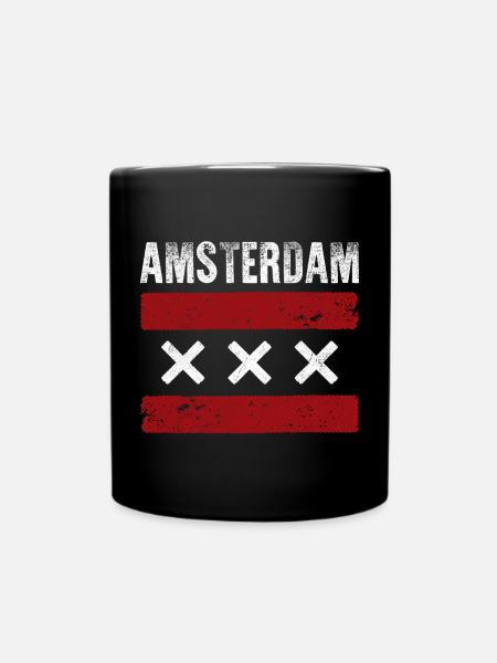 Amsterdam Grunge XXX Bar - Full Colour Mug - black