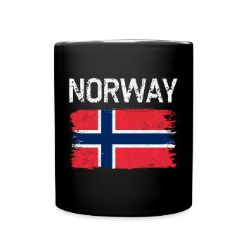 Norway Flag Brush Texture - Full Colour Mug - black - Front