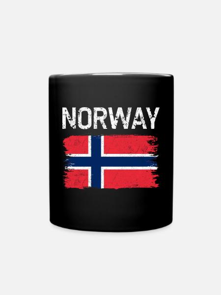 Texture du pinceau du drapeau de Norvège - Mug uni - noir