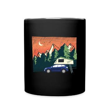 Tente de toit Camper | Cadeau de camping | Idée cadeau - Mug uni - noir - Devant
