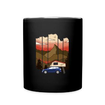 Roof tent Camper | Nature & sunset gift - Full Colour Mug - black - Front