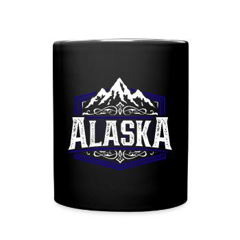 Alaska | Alaska typography - Full Colour Mug - black - Front