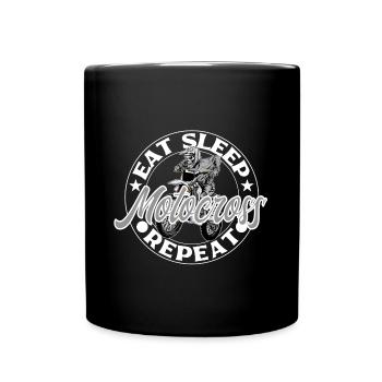 Motocross - Tasse einfarbig - Schwarz - Vorne