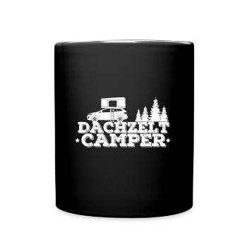 DACHZELT CAMPER - Geschenk für Camping - Tasse einfarbig - Schwarz - Vorne