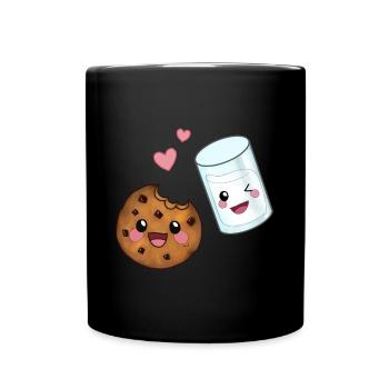 Dreamteam Kawaii Biscuits &lait pour chats gourmons - Mug uni - noir - Devant