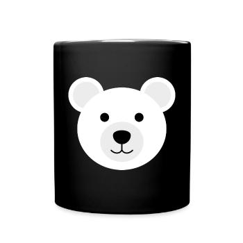 tête d’ours polaire mignon souriant tête d’ours polaire tête d’ours polaire - Mug uni - noir - Devant