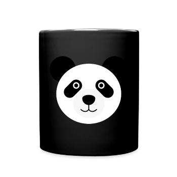 Ours panda tête de panda - Mug uni - noir - Devant