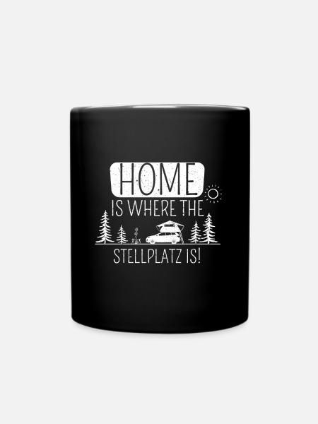 Dachzelt Camper | Geschenk Autodachzelt Zubehör - Tasse einfarbig - Schwarz