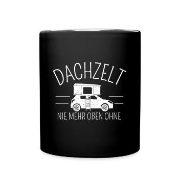 Autodachzelt | Dachzelt T-Shirt | Geschenk Camper - Tasse einfarbig - Schwarz - Vorne